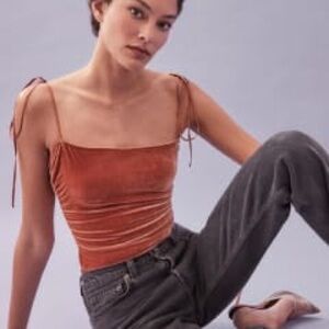 Reformation Vino Top - Pink Velvet Size 2